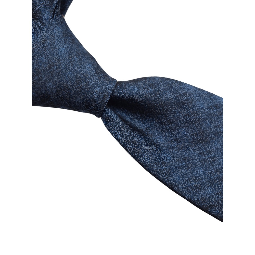 John Varvatos USA Metallic Blue Black Diamond Silk Tie Italy Signature Tailored